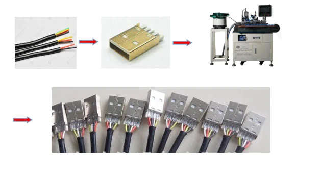  Automatische USB-draad soldeermachine